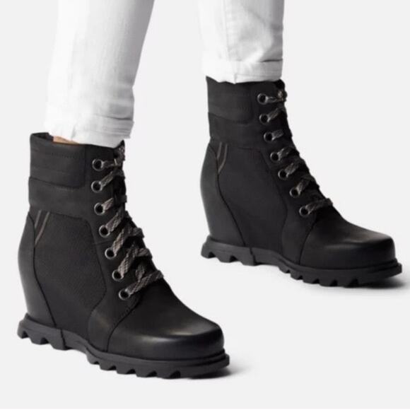 Sorel Joan Of Arctic Wedge III Lexie Boots Black Waterproof Lace Up Ankle 7.5 - Picture 9 of 17